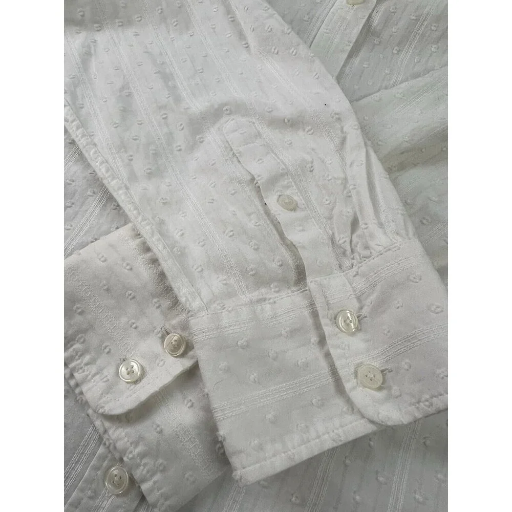 Talbots White Cotton Button Down Blouse Shirt Size XL Career Office Casual - Picture 10 of 14